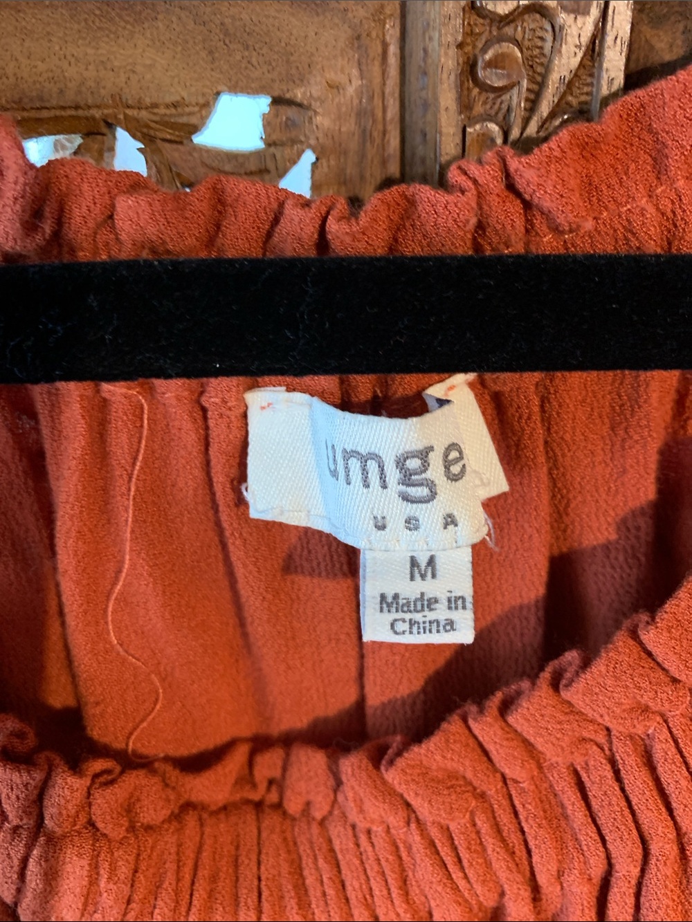 Umgee Rust Orange Embroidered Boho Tunic Dress - Picture 2 of 6